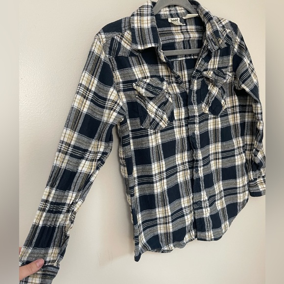 Timberland Blue Plaid Flannel Button Up Size Medium - Picture 3 of 8